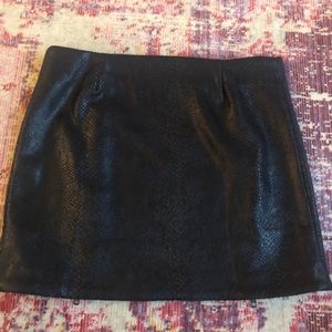 Navy snakeskin mini skirt